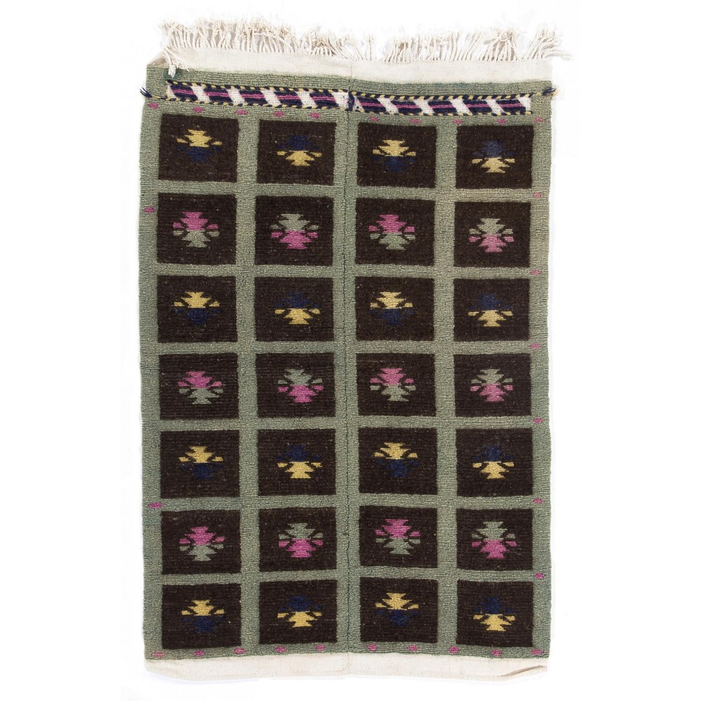 Vintage Handmade Turkish Tulu Rug, 100% Wool