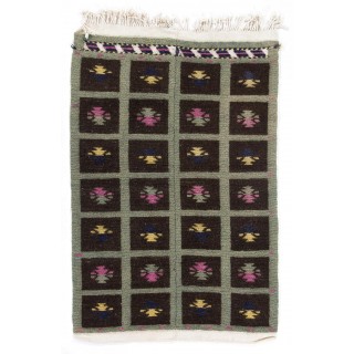Vintage Handmade Turkish Tulu Rug, 100% Wool