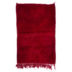 Solid Red Vintage Handmade Turkish Tulu Rug, 100% Wool