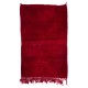 Solid Red Vintage Handmade Turkish Tulu Rug, 100% Wool