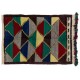 One of a Kind Colorful Vintage Handmade Turkish Tulu Rug with Geometric Design