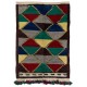 One of a Kind Colorful Vintage Handmade Turkish Tulu Rug with Geometric Design