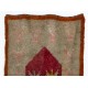 Unusual Vintage Handmade Turkish Tulu Rug with Trophies, One of a kind Prayer Rug