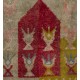 Unusual Vintage Handmade Turkish Tulu Rug with Trophies, One of a kind Prayer Rug