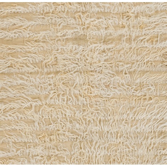 Plain Ivory Tulu Rug Made of Natural Undyed Mohair Wool