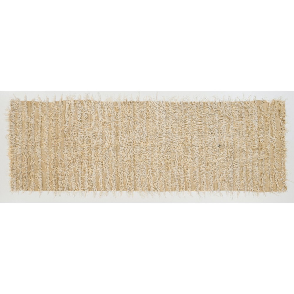 Plain Ivory Tulu Rug Made of Natural Undyed Mohair Wool