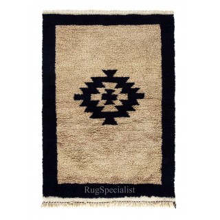 Moroccan Berber Style Handknotted Tulu Rug. All Natural Wool. Beni Ourain Carpet