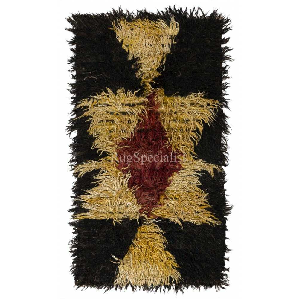 Handmade Shag Pile Rug Made of Mohair Wool. Custom Options Available