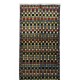 Checkered Mid-Century Modern Turkish Runner Rug. 100% Wool. Natural Dyes. 