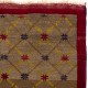 Vintage Hand-Knotted Turkish Karapinar Rug with Lattice Design in Brown, Red and Yellow, 100% Wool Vintage Hand-Knotted Turkish Karapinar Rug with Lattice Design in Brown, Red and Yellow, 100% Wool