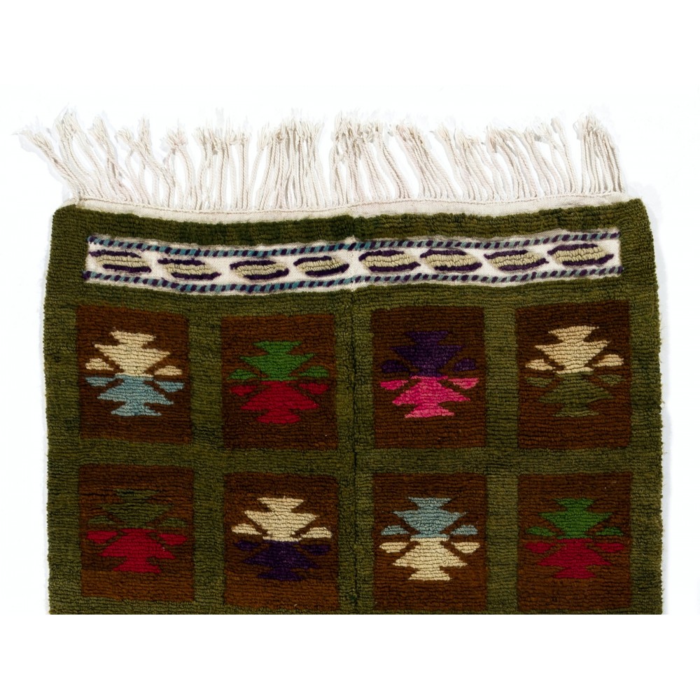 One of Kind Vintage Handmade Tulu Rug, circa 1970, 100% Wool