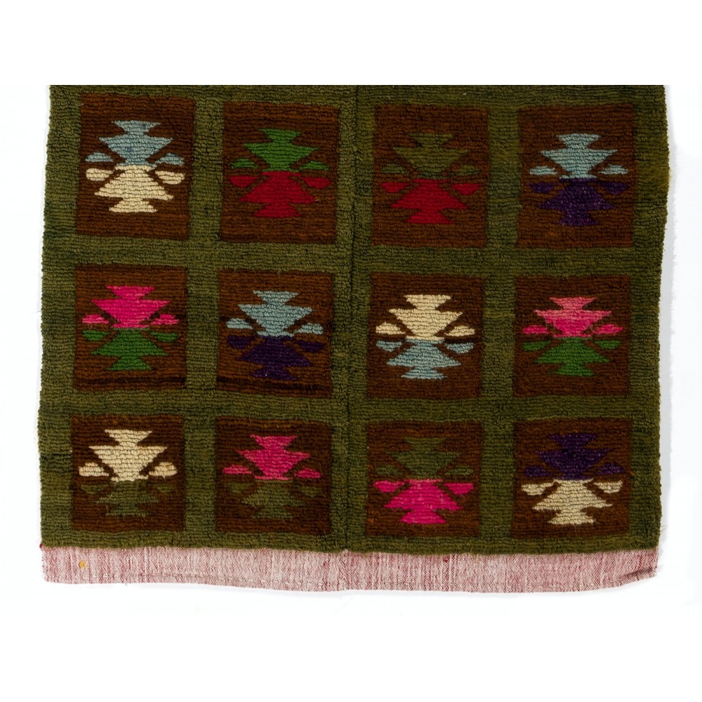 One of Kind Vintage Handmade Tulu Rug, circa 1970, 100% Wool