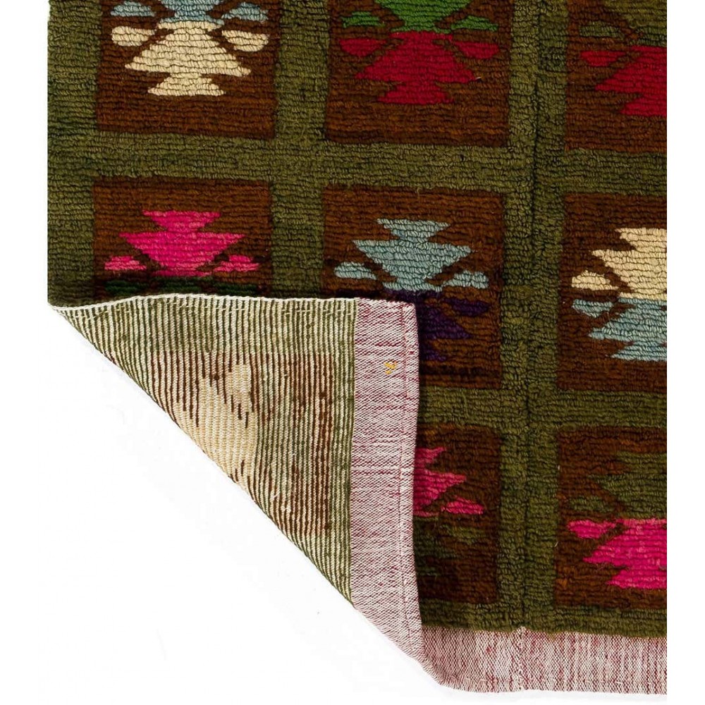 One of Kind Vintage Handmade Tulu Rug, circa 1970, 100% Wool