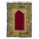 Vintage Hand-knotted One-of-a-Kind Turkish Tulu Rug with Niche Design