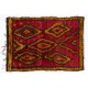 Funky One-of-a-Kind Vintage Tulu Rug, Made of Red, Orange, Brown Wool