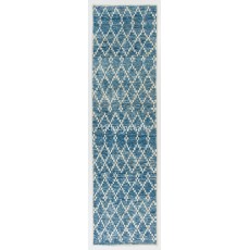 Moroccan Berber Tulu Runner Rug in Light Blue Color. 100 Wool