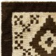 Moroccan style Rug Made of Brown and Beige Wool. Hand-knotted Beni Ourain Carpet