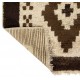 Moroccan style Rug Made of Brown and Beige Wool. Hand-knotted Beni Ourain Carpet