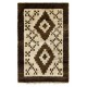 Moroccan style Rug Made of Brown and Beige Wool. Hand-knotted Beni Ourain Carpet