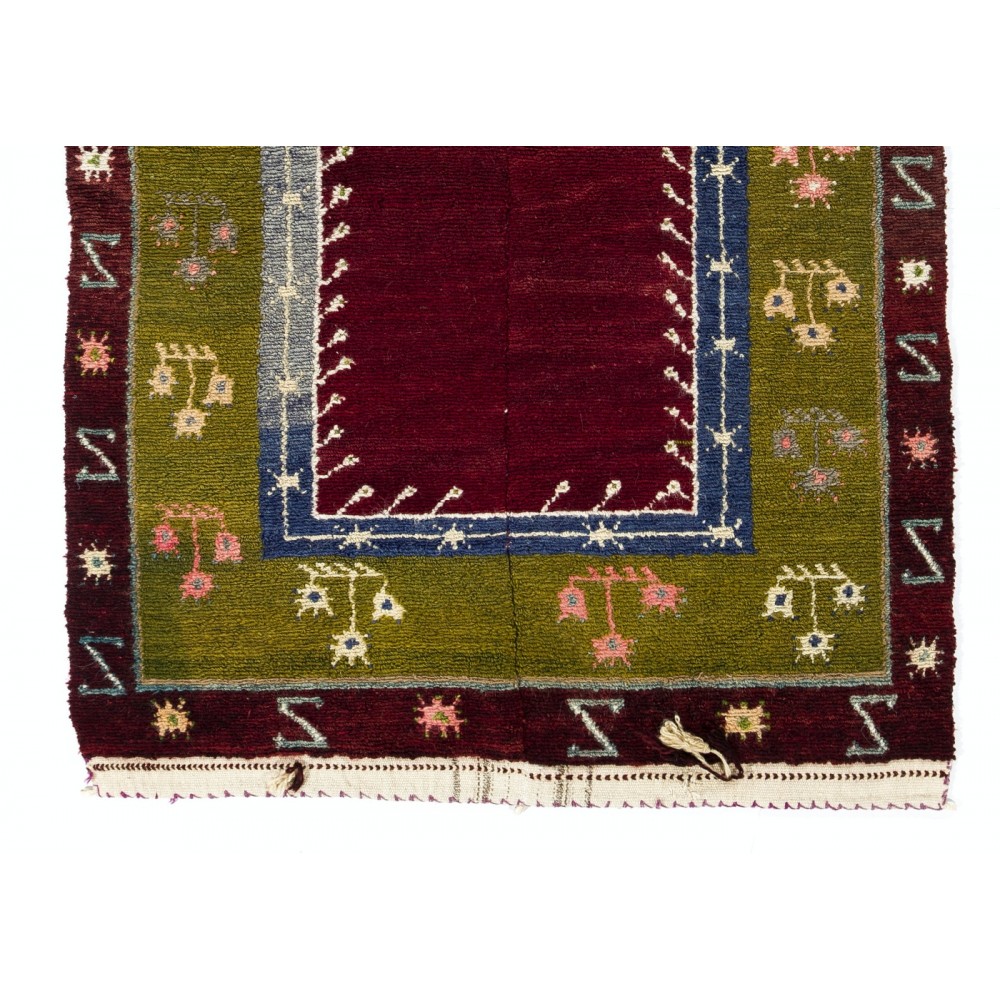 Vintage Handmade Tulu Rug with Archway Design