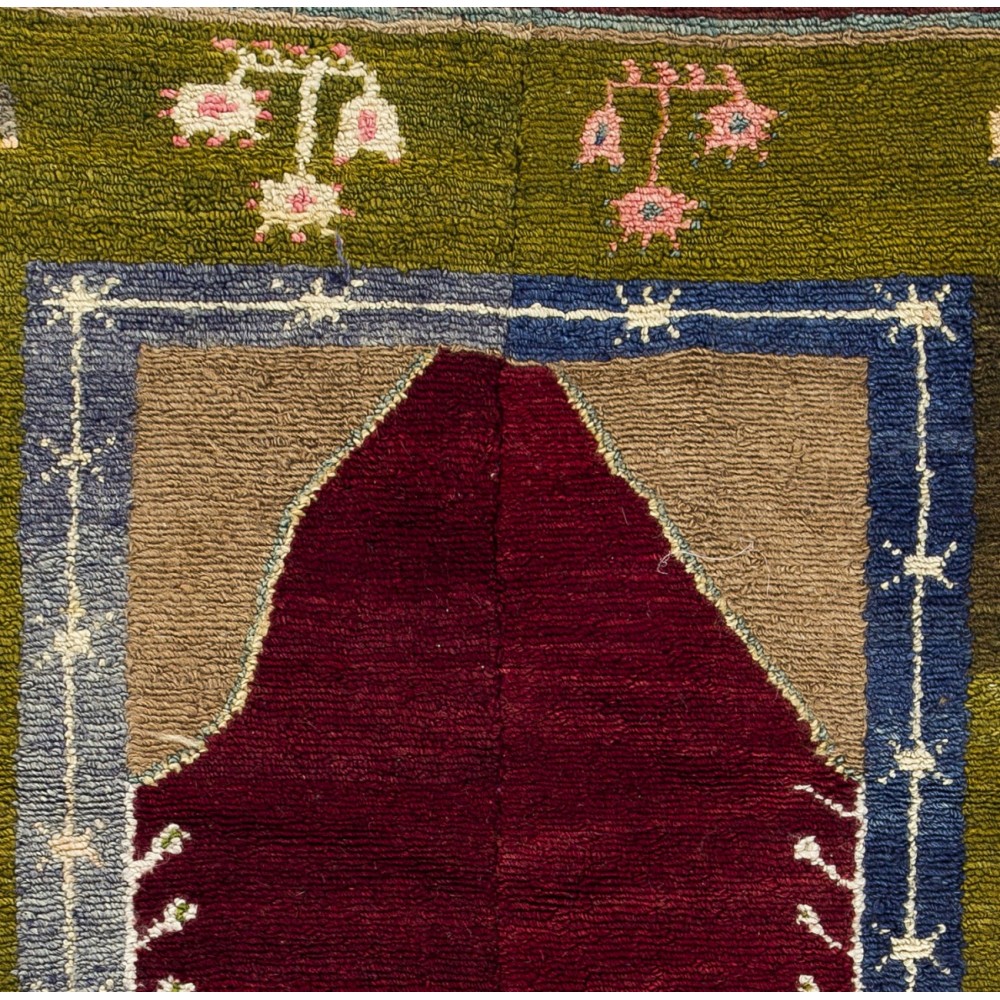Vintage Handmade Tulu Rug with Archway Design