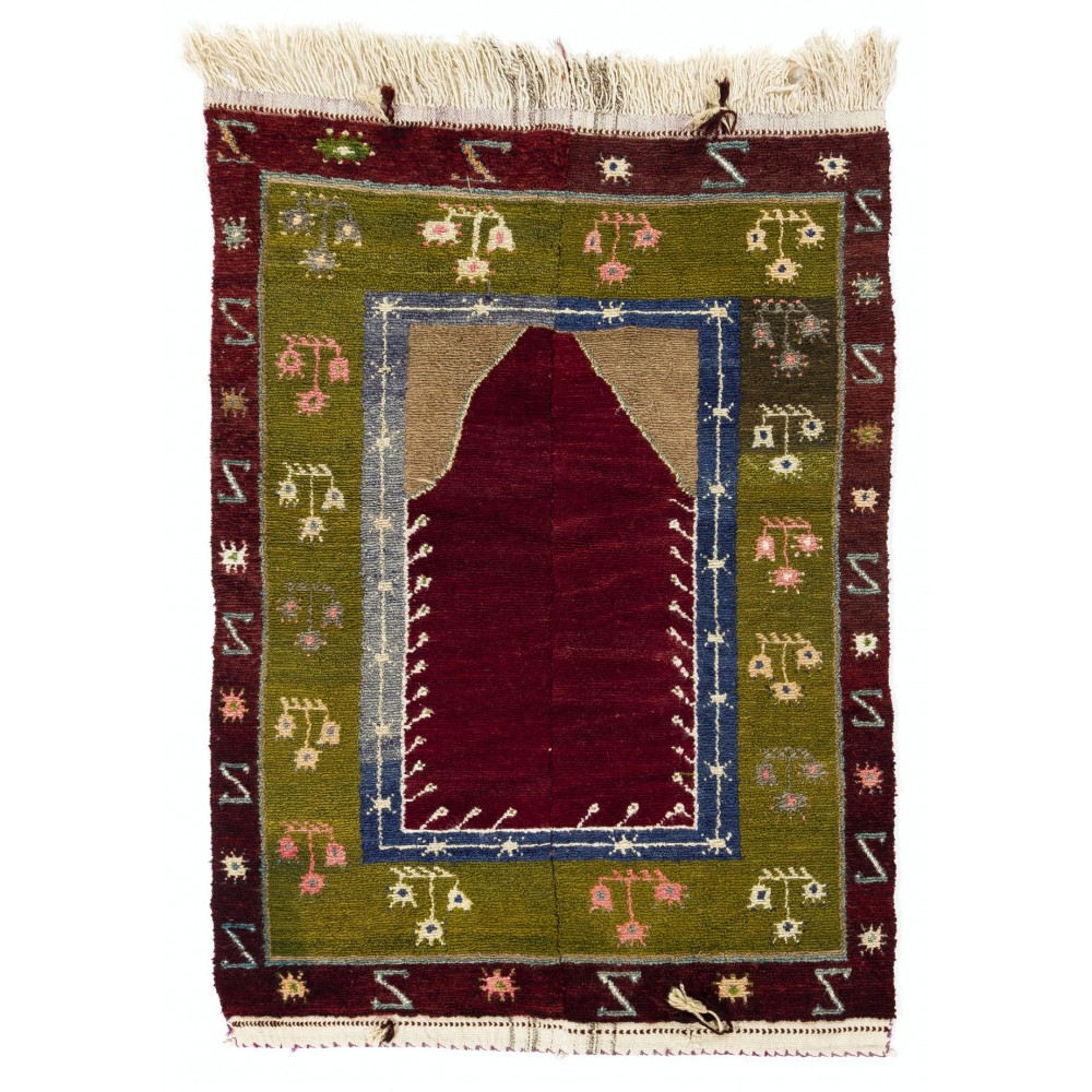 Vintage Handmade Tulu Rug with Archway Design