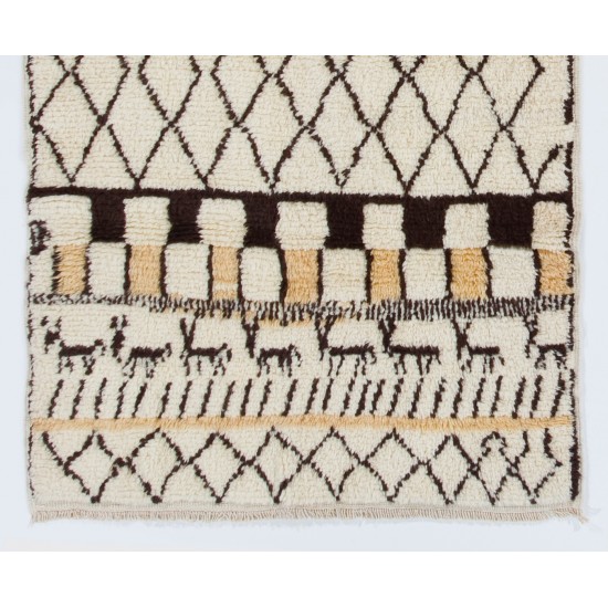 Beni Ourain Wool Rug, Authentic Moroccan Carpet, Custom Options Available