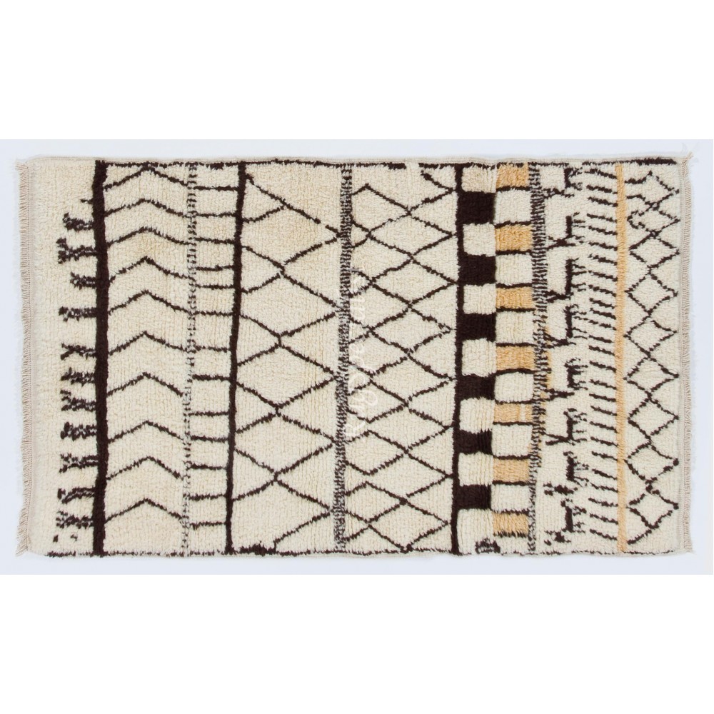 Beni Ourain Wool Rug, Authentic Moroccan Carpet, Custom Options Available