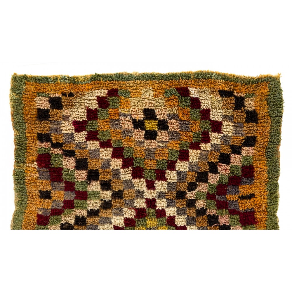 One of a Kind Midcentury "Tulu" Rug with Checkered Design