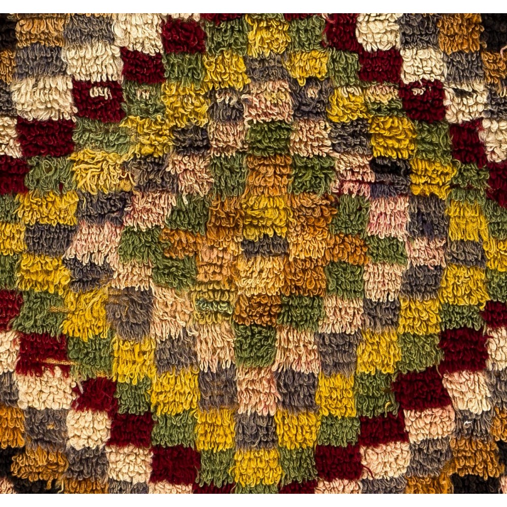 One of a Kind Midcentury "Tulu" Rug with Checkered Design