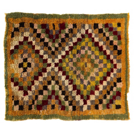 Checkered One of a Kind Midcentury "Tulu" Rug