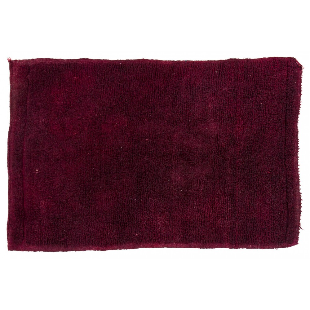 Solid Maroon Red Color Minimalist Tulu Rug, 100% Soft Wool