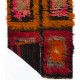 Vintage Shag Pile Handmade Turkish Tulu Rug Made of Mohair Wool