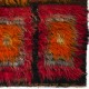 Vintage Shag Pile Handmade Turkish Tulu Rug Made of Mohair Wool