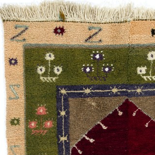 One-of-a-Kind Turkish Tulu Rug, Vintage Handknotted Prayer Rug. 100% Wool One-of-a-Kind Turkish Tulu Rug, Vintage Handknotted Prayer Rug. 100% Wool
