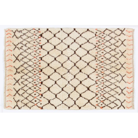 Contemporary Moroccan Tulu Rug, 100% Organic Wool, Custom Options Available
