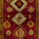 Hand-Knotted Tulu Rug with Moroccan Design and Red Field. 100% Wool Hand-Knotted Tulu Rug with Moroccan Design and Red Field. 100% Wool