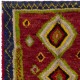 Colorful Vintage Handmade Checkered Tulu Rug, Soft Wool Pile