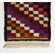 Colorful Vintage Checkered Tulu Rug, Soft Wool Pile