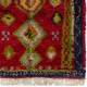 Colorful Vintage Handmade Checkered Tulu Rug, Soft Wool Pile