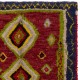 Colorful Vintage Handmade Checkered Tulu Rug, Soft Wool Pile