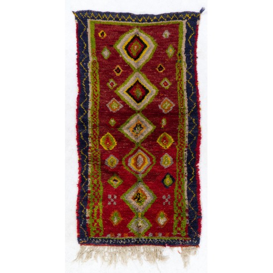 Vintage One-of-a-Kind Tulu Rug with Striking Design in Bright Colors