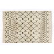 Modern Moroccan Handmade Rug in Natural Ivory and Brown Wool