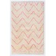 Contemporary Moroccan Rug in Pink and Cream Colors, 100% Wool