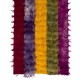 Vintage Tulu Runner Rug with Colorful Poms. 100% Soft Mohair Wool