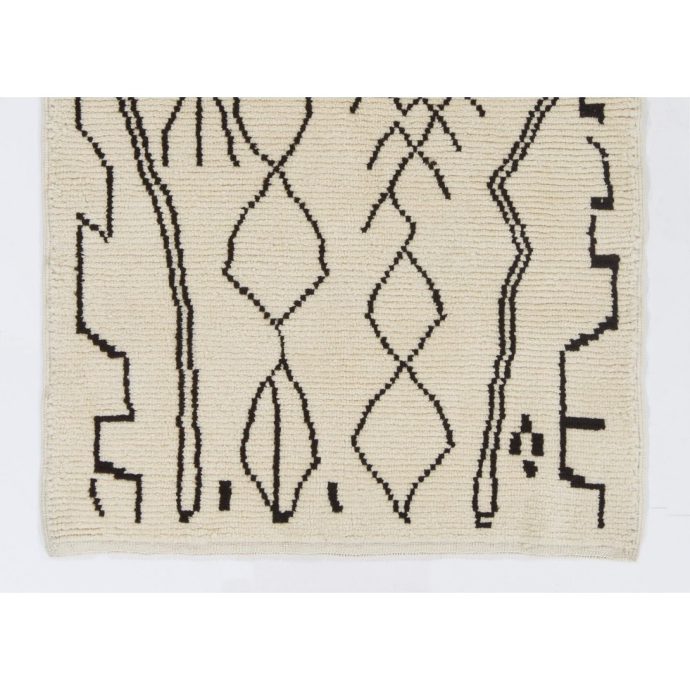 Contemporary Moroccan Tulu Rug, 100% Natural Undyed Wool. Custom Options Available