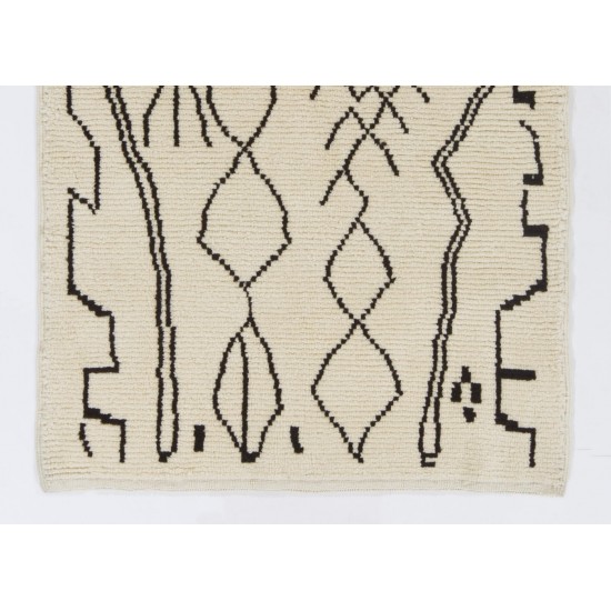 Contemporary Moroccan Rug, 100% Natural Undyed Wool. Custom Options Available Contemporary Moroccan Rug, 100% Natural Undyed Wool. Custom Options Available