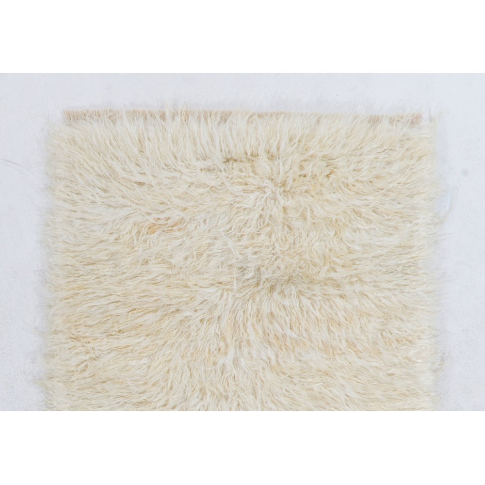 Shag Pile Mohair Rug. Made of Natural Undyed Mohair Wool. Custom Modern Solid Carpet