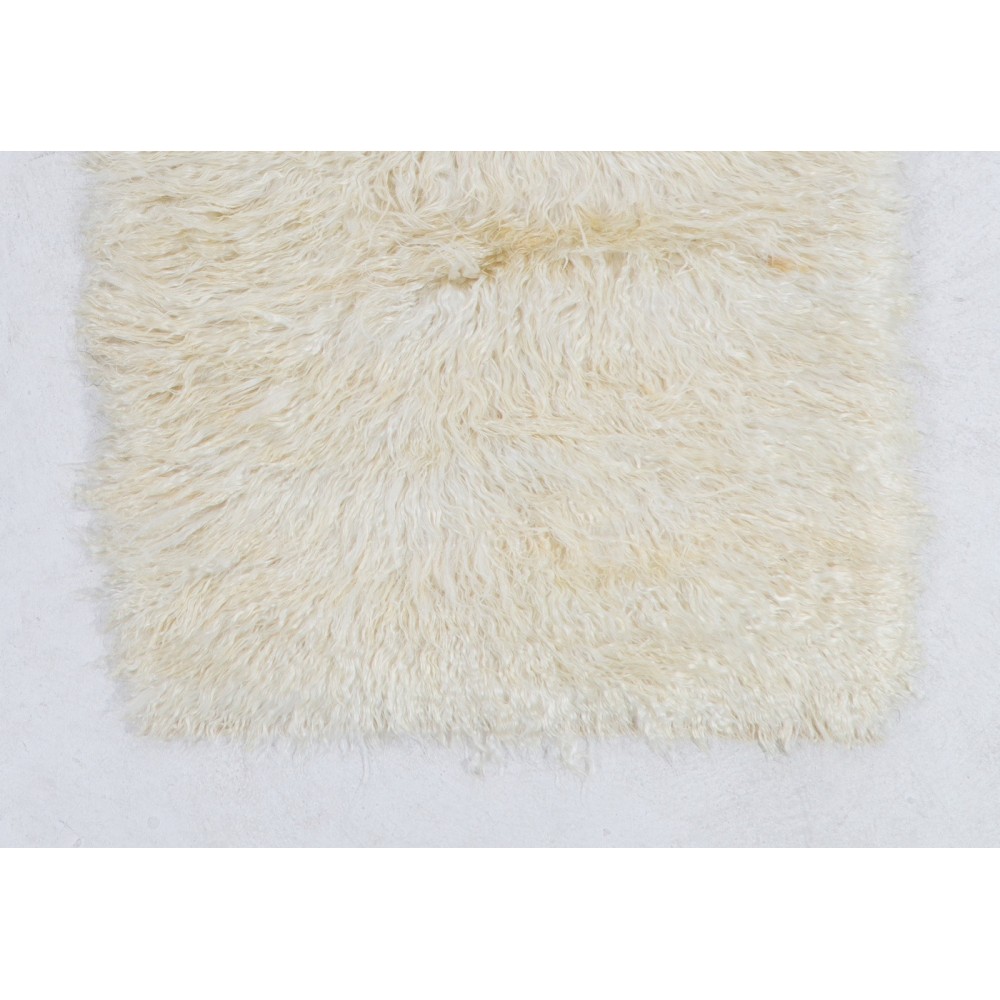 Shag Pile Mohair Rug. Made of Natural Undyed Mohair Wool. Custom Modern Solid Carpet