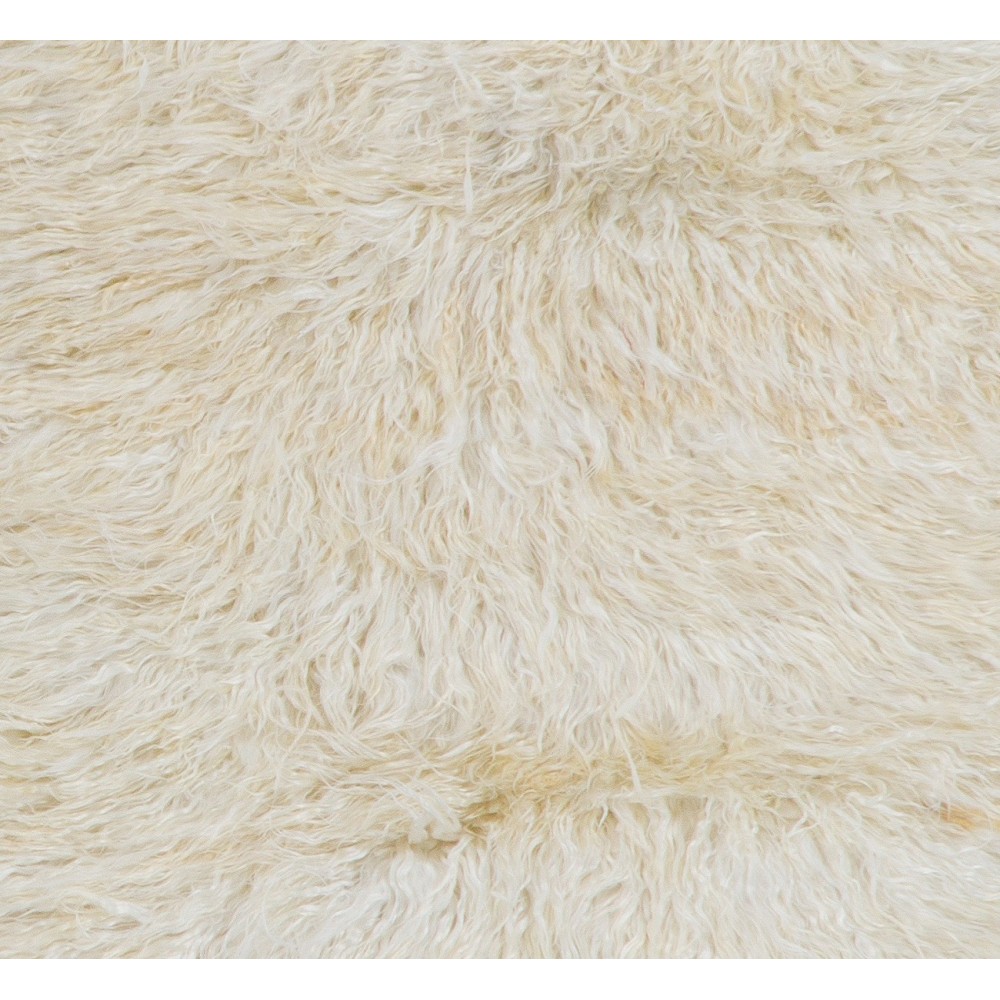 Shag Pile Mohair Rug. Made of Natural Undyed Mohair Wool. Custom Modern Solid Carpet